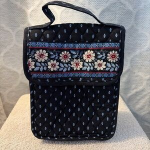 Vera Bradley Black Quilted Floral Cosmetic Case
